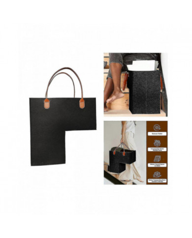 Panier d’escalier avec poignées en cuir pour escalier en bois décoration de maison et de bureau