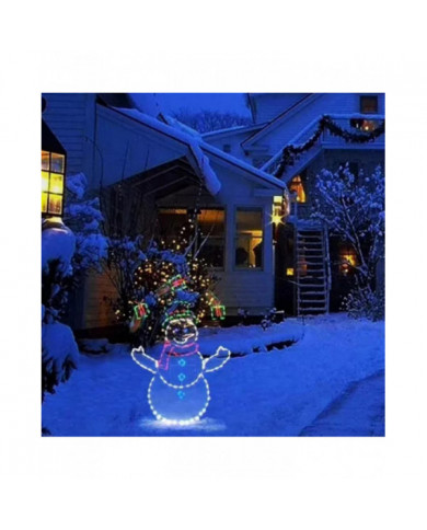 Fun Animé Snowball Fight Active Light String Frame Christmas Decoration Garden Glowing Decorative Outdoor Sign