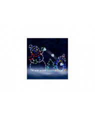 Fun Animé Snowball Fight Active Light String Frame Christmas Decoration Garden Glowing Decorative Outdoor Sign