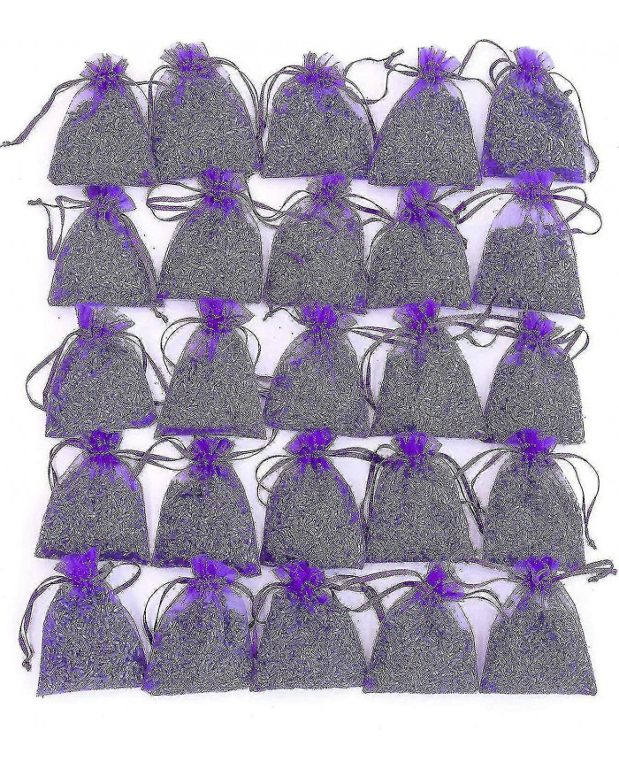 Sac de 25 sachets Sachets de lavande séchée Fleur de lavande Sachets de lavande