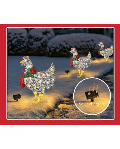 Cour Noël Led Night Lights Lumière solaire Extérieur Jardin Décoration Ornements Poulet Poule Glowing Pastoral [...]