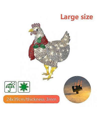 Cour Noël Led Night Lights Lumière solaire Extérieur Jardin Décoration Ornements Poulet Poule Glowing Pastoral [...]