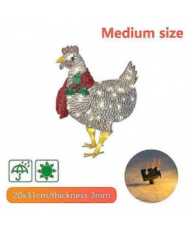 Cour Noël Led Night Lights Lumière solaire Extérieur Jardin Décoration Ornements Poulet Poule Glowing Pastoral [...]