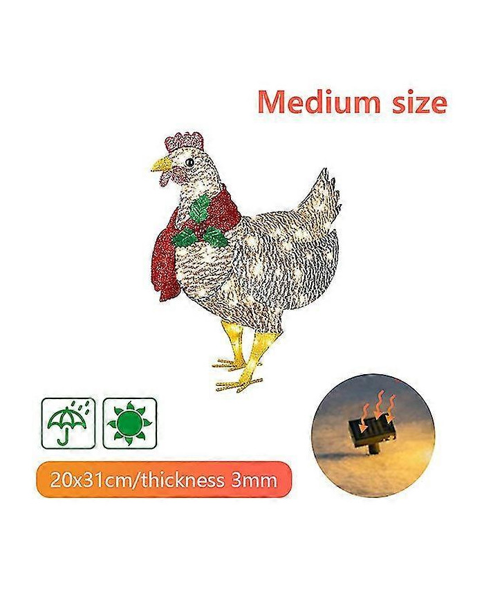 Cour Noël Led Night Lights Lumière solaire Extérieur Jardin Décoration Ornements Poulet Poule Glowing Pastoral [...]