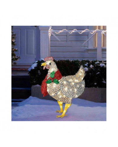 Cour Noël Led Night Lights Lumière solaire Extérieur Jardin Décoration Ornements Poulet Poule Glowing Pastoral [...]