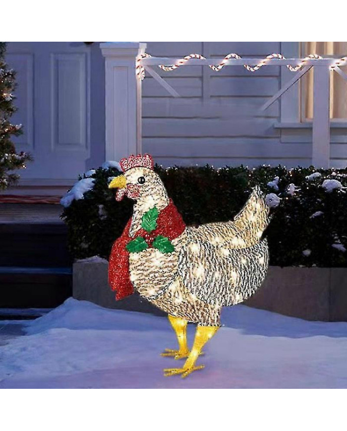Cour Noël Led Night Lights Lumière solaire Extérieur Jardin Décoration Ornements Poulet Poule Glowing Pastoral [...]