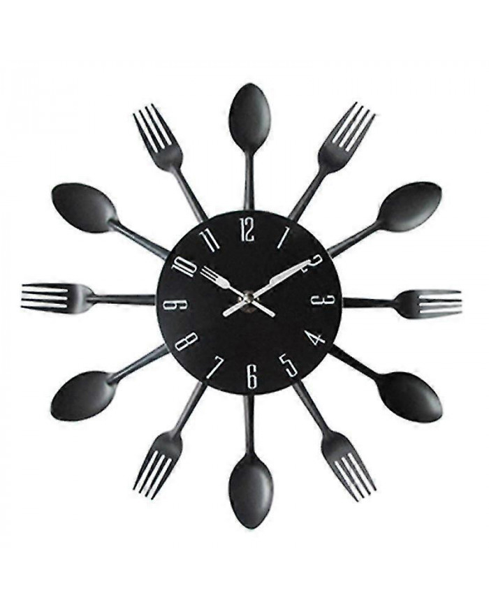 Modern Cutlery Knife Fork Spoons Quartz Wall Clock Analog Home Office Decoration