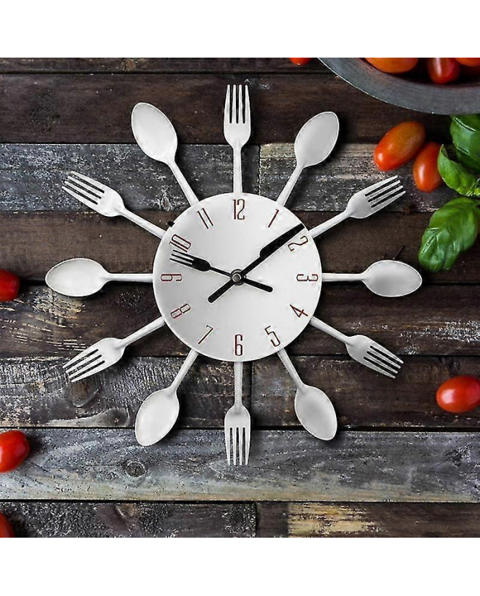 Modern Cutlery Knife Fork Spoons Quartz Wall Clock Analog Home Office Decoration