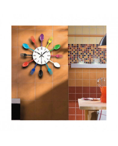 Modern Cutlery Knife Fork Spoons Quartz Wall Clock Analog Home Office Decoration