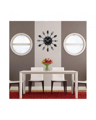 Modern Cutlery Knife Fork Spoons Quartz Wall Clock Analog Home Office Decoration
