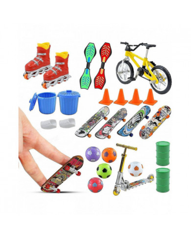 Finger Skateboards Calendrier de l’Avent, compte à rebours de Noël Mini Finger Toys Set avec vélos Patins à glace
