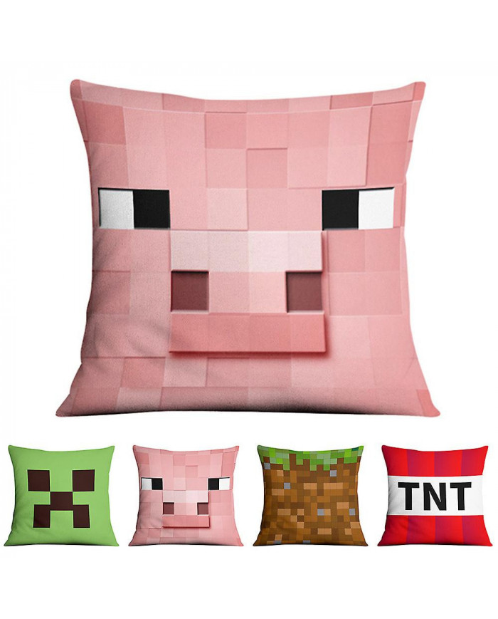 Minecraft Game Theme Print Square Cushion Pillow Throw Cover Sofa Home Car Decor Pillow Case