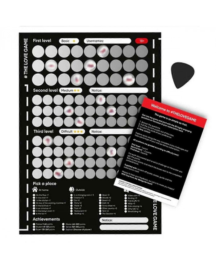 Jeu Scratch Off Poster Jeu pour Couples Saint Valentin Cadeaux Affiche Murale Elle Et Pour Elle