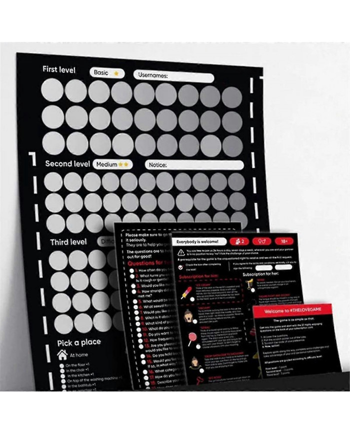 Jeu Scratch Off Poster Jeu pour Couples Saint Valentin Cadeaux Affiche Murale Elle Et Pour Elle