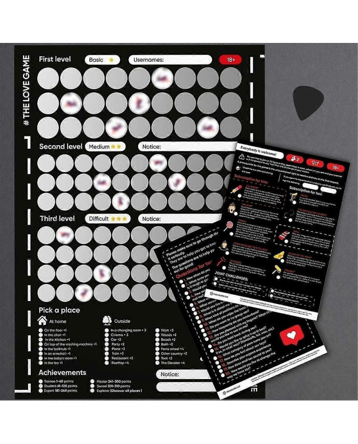 Jeu Scratch Off Poster Jeu pour Couples Saint Valentin Cadeaux Affiche Murale Elle Et Pour Elle