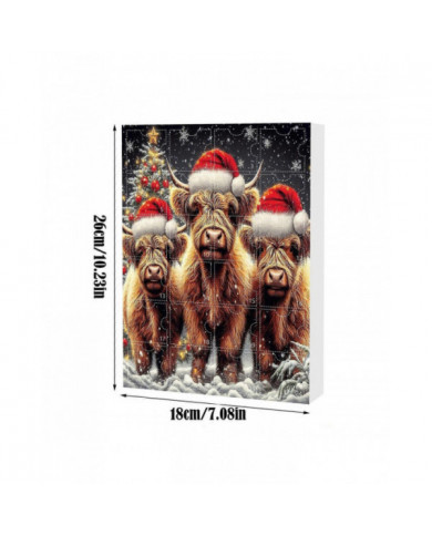 Calendrier de l’Avent de Noël 2024 24 jours de Noël Calendrier de l’Avent avec vache Ornement de Noël Pendentifs [...]