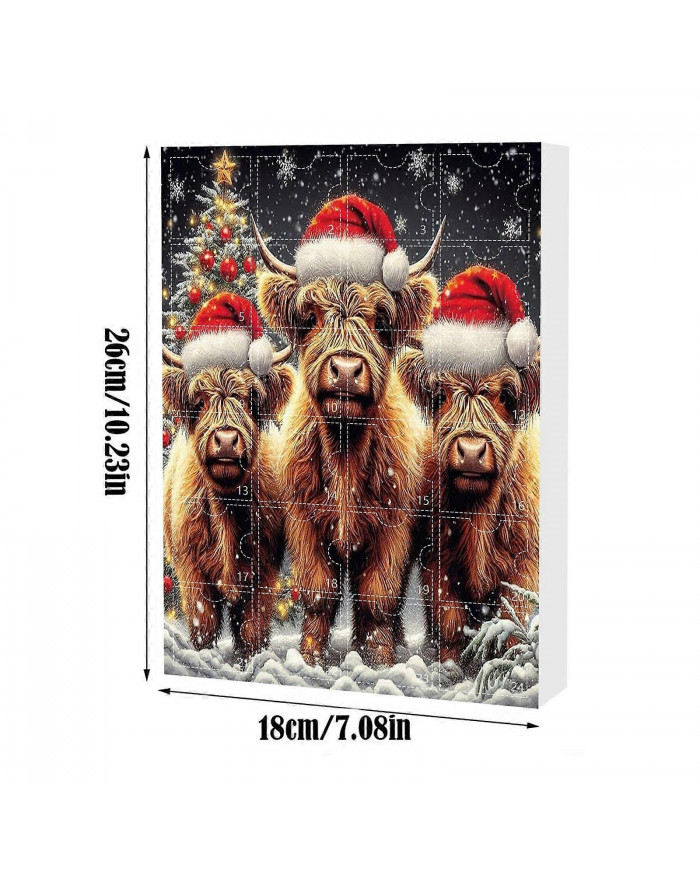 Calendrier de l’Avent de Noël 2024 24 jours de Noël Calendrier de l’Avent avec vache Ornement de Noël Pendentifs [...]