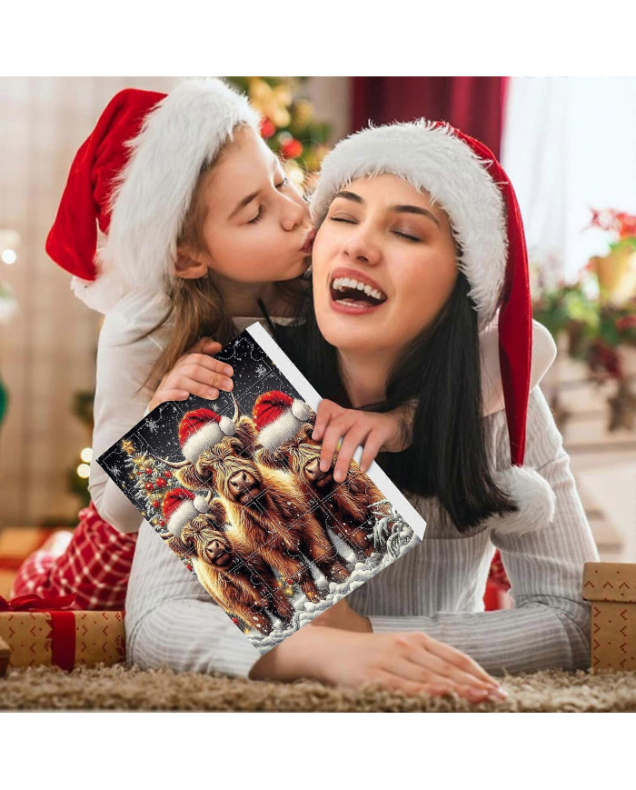 Calendrier de l’Avent de Noël 2024 24 jours de Noël Calendrier de l’Avent avec vache Ornement de Noël Pendentifs [...]