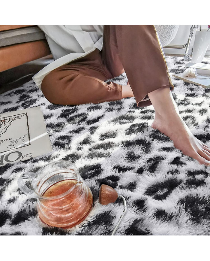 NOAHAS Tapis imprimé léopard moelleux Tapis imprimés guépard Tapis imprimés doux et confortables pour chambre à [...]