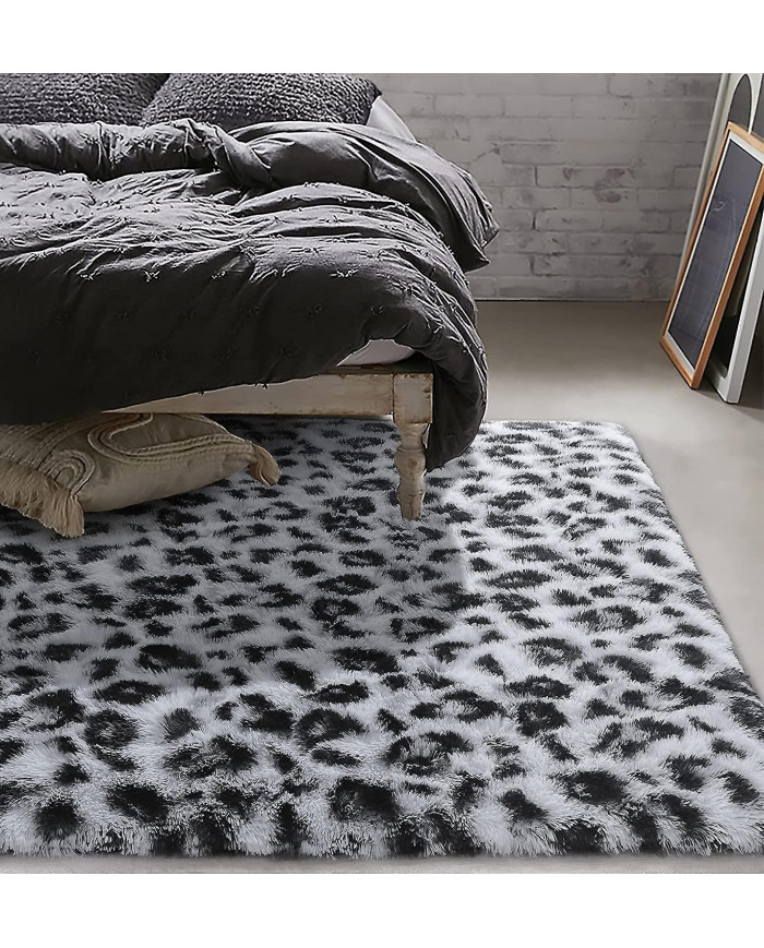 NOAHAS Tapis imprimé léopard moelleux Tapis imprimés guépard Tapis imprimés doux et confortables pour chambre à [...]