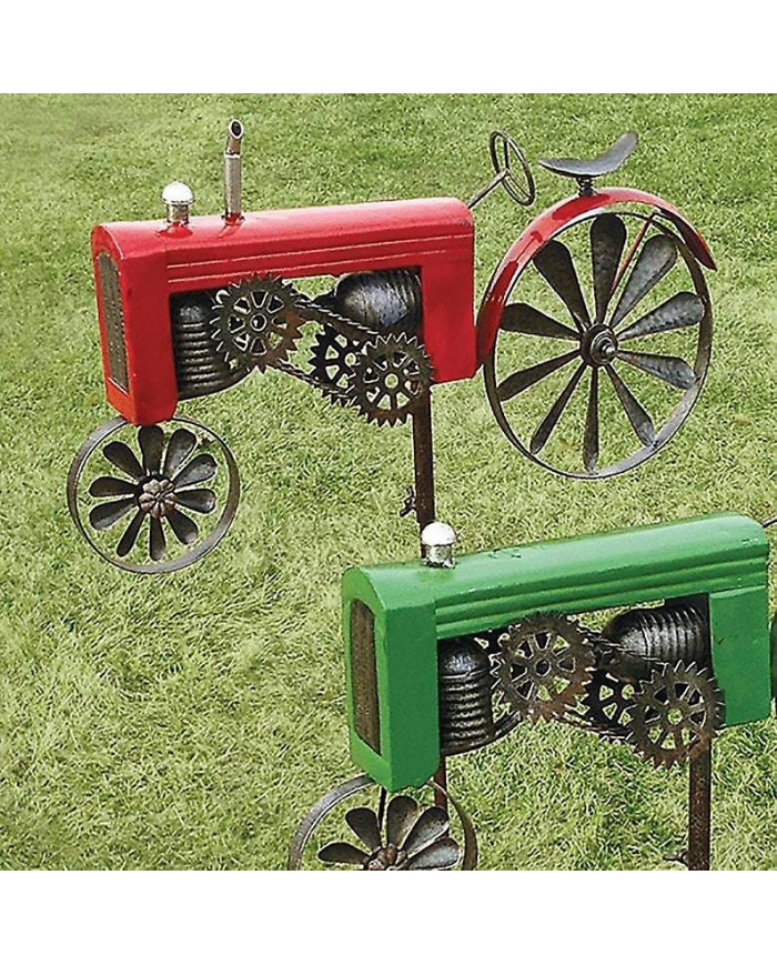 Tracteur Wind Spinner Métal Tracteur Agricole Spinner Hélice Cour Jardin Pieu Moulin À Vent Whirly-Gig, 48 * 32cm