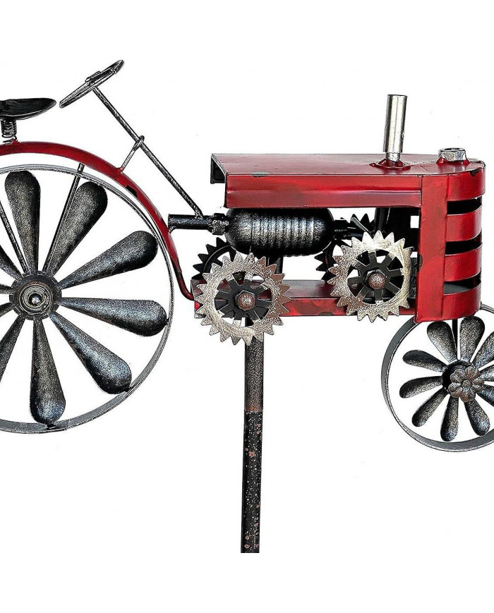 Tracteur Wind Spinner Métal Tracteur Agricole Spinner Hélice Cour Jardin Pieu Moulin À Vent Whirly-Gig, 48 * 32cm
