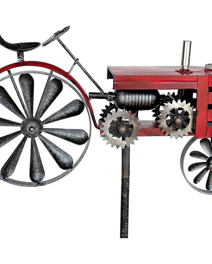 Tracteur Wind Spinner Métal Tracteur Agricole Spinner Hélice Cour Jardin Pieu Moulin À Vent Whirly-Gig, 48 * 32cm