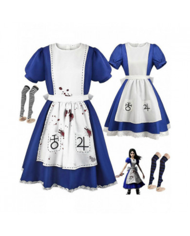Alice Madness Returns Cosplay Costume Alice Maid Outfit Costume de performance de scène pour femmes
