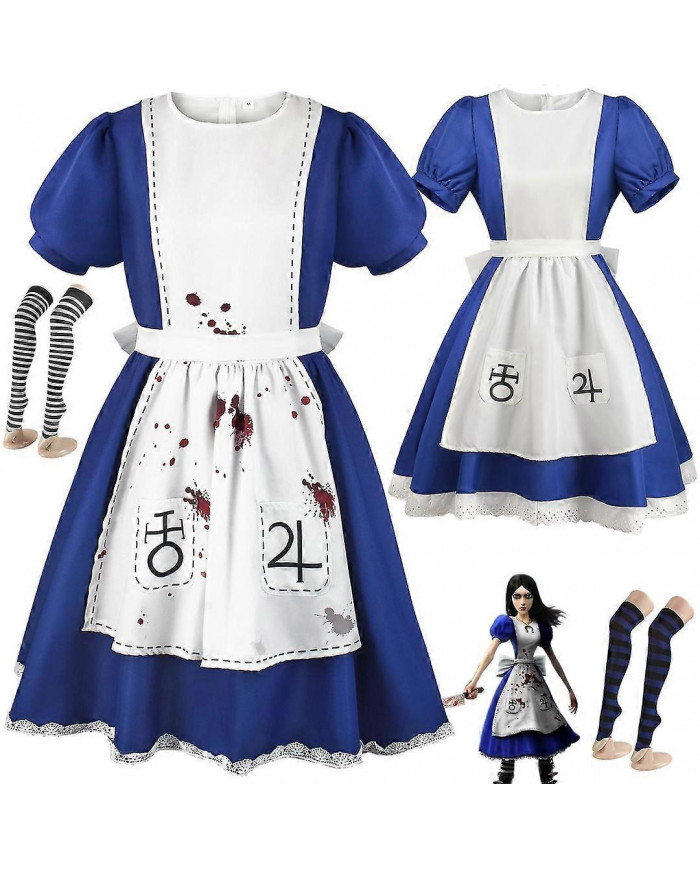 Alice Madness Returns Cosplay Costume Alice Maid Outfit Costume de performance de scène pour femmes