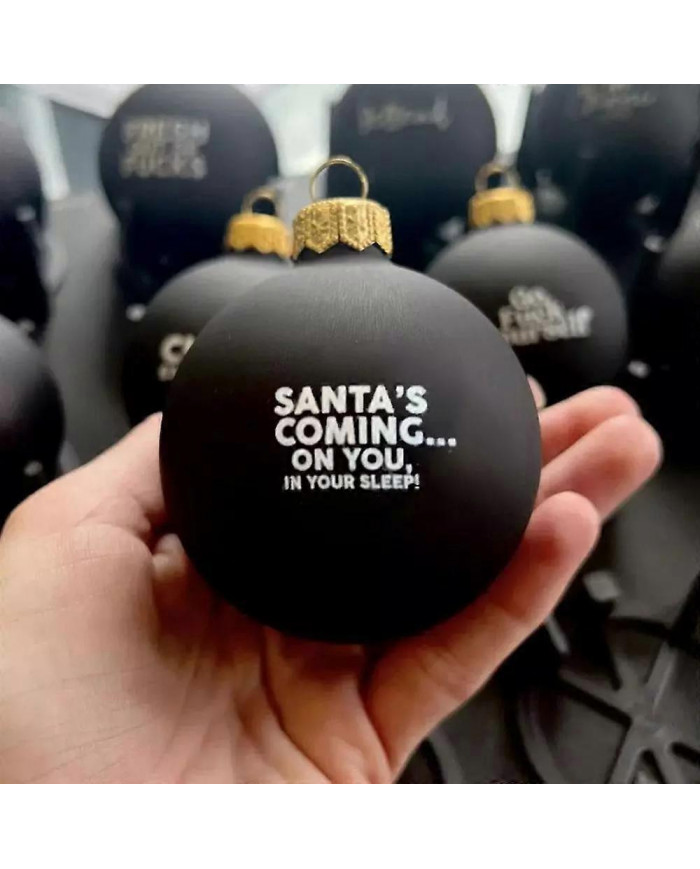 Sweary Bauble Bundle - Paquet de 12, 2024 Ornement de Noël amusant Boule de Noël