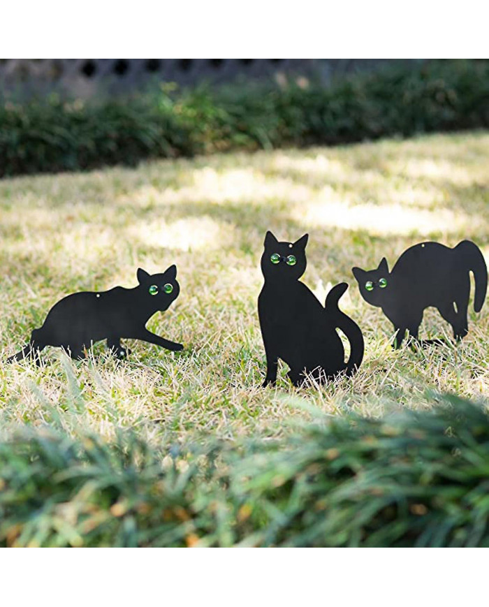 Figurine de chat Ground Insert Decor Set 3 pcs 2d chaton réaliste avec des yeux réfléchissants - MXBC