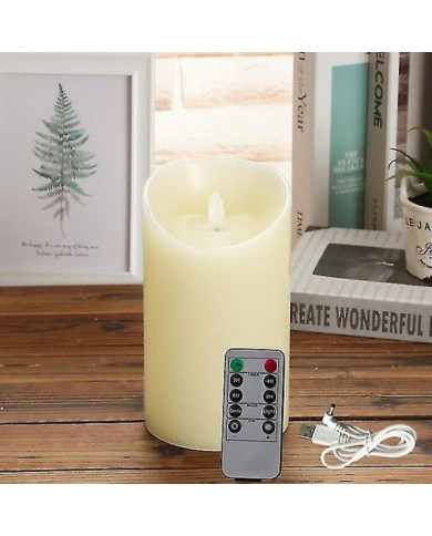3pcs Bougies sans flamme rechargeables Lumières, Bougies LED Lumière Lisse Scintillement Bougie Lumière