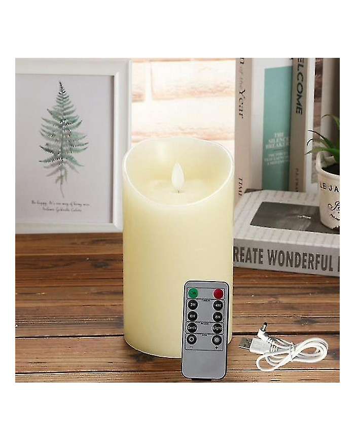 3pcs Bougies sans flamme rechargeables Lumières, Bougies LED Lumière Lisse Scintillement Bougie Lumière