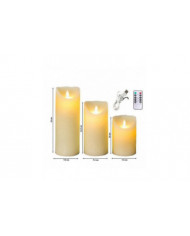 3pcs Bougies sans flamme rechargeables Lumières, Bougies LED Lumière Lisse Scintillement Bougie Lumière
