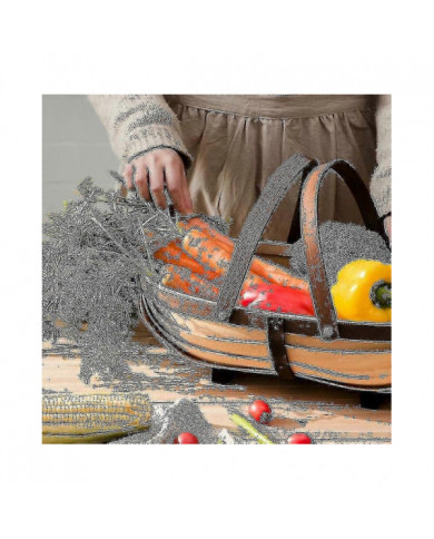 2024 Nouveau panier de fruits et légumes de jardin en bois : Sussex Trug - Décoration de jardin à la maison (m) - [...]