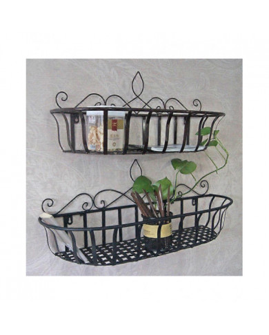 Suspendu Jardinière Rack Fil En Métal Garde-corps Pots De Fleurs Titulaire Stand Art Décoratif Mural Plantes [...]
