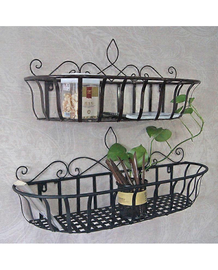 Suspendu Jardinière Rack Fil En Métal Garde-corps Pots De Fleurs Titulaire Stand Art Décoratif Mural Plantes [...]
