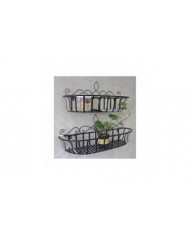 Suspendu Jardinière Rack Fil En Métal Garde-corps Pots De Fleurs Titulaire Stand Art Décoratif Mural Plantes [...]