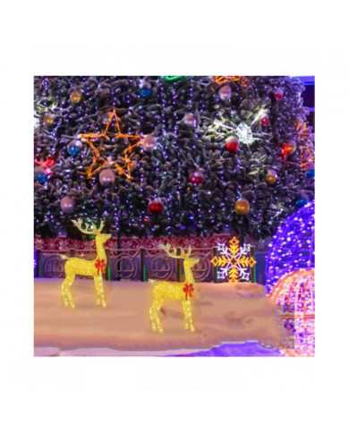 Décorations de cour extérieure de cerf de Noël éclairées, décorations de rennes de Noël avec lumières LED, dcor [...]