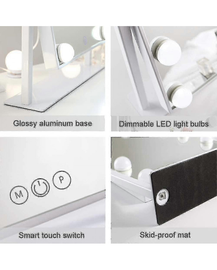 Hollywood Mirror 12 Ampoules Led Hollywood Mirror, 3 modes d’éclairage couleur (ampoules uniquement)