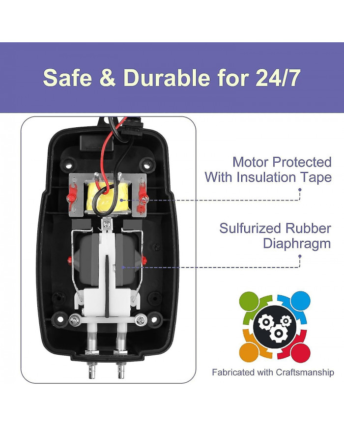 Aérateur d’étang de pompe à air d’étang de koï pour étang jusqu’à 1000 gallons Kit d’aération d’étang tout-en-un [...]