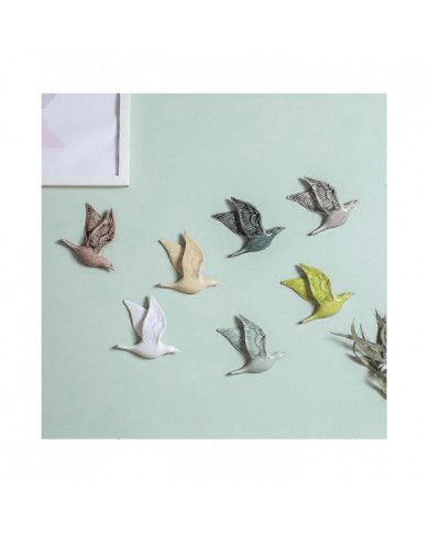 3d Ceramic Flying Birds Wall Decor Creative Birds Hanging Ornament For Home