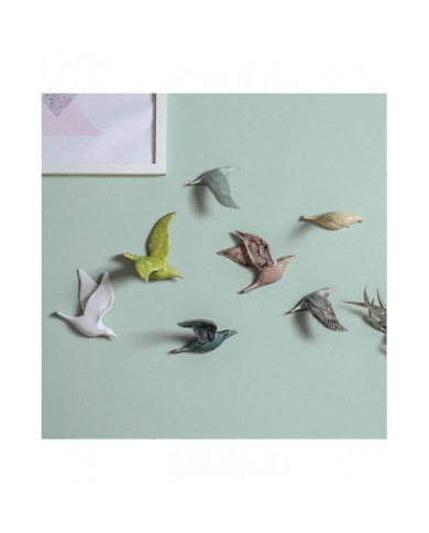 3d Ceramic Flying Birds Wall Decor Creative Birds Hanging Ornament For Home