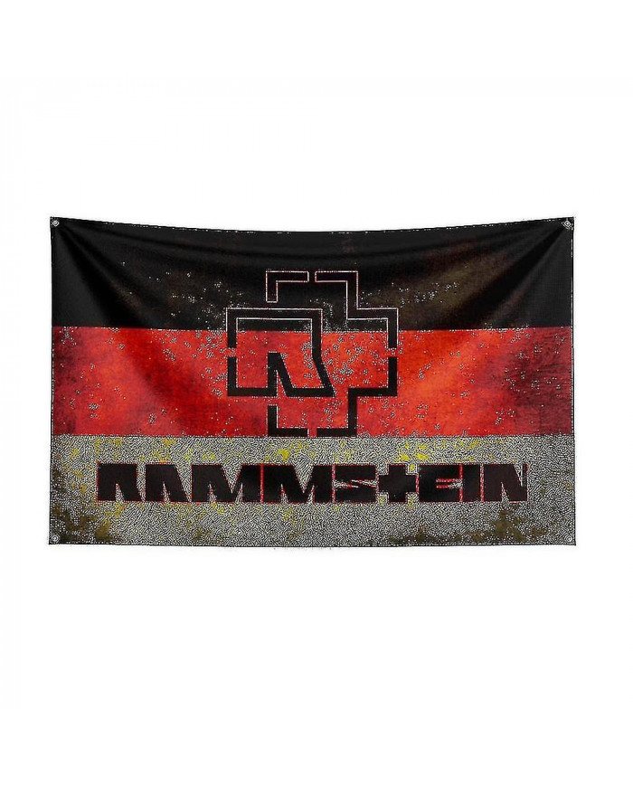 3x5ft Rammste Rock Band Flag Polyester Digital Printing Music Memorabilia Bannière pour Décor