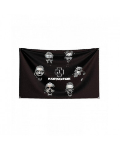 3x5ft Rammste Rock Band Flag Polyester Digital Printing Music Memorabilia Bannière pour Décor