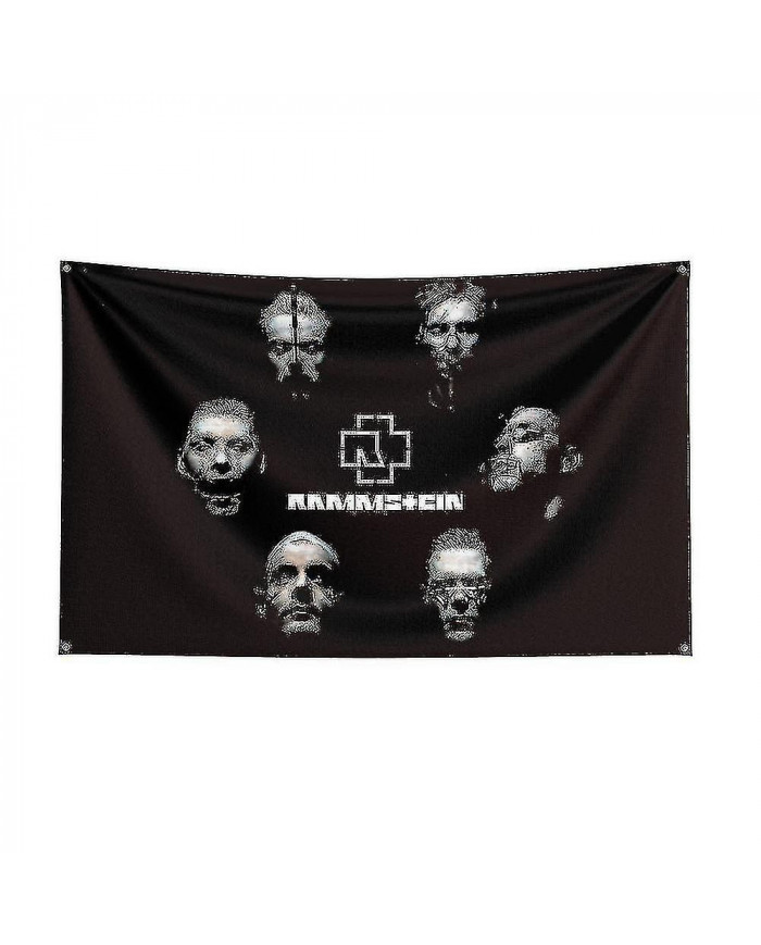 3x5ft Rammste Rock Band Flag Polyester Digital Printing Music Memorabilia Bannière pour Décor