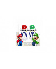 Super Mario Bros Cosplay accessoires dôme coton casquettes gants moustache avec bretelle Halloween Party Cosplay prop