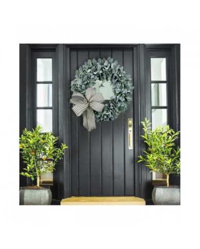 Couronne artificielle 16 pouces Pastoral Dead Branch Rattan Circle Intérieur Extérieur Fenêtre Cheminée Décoration