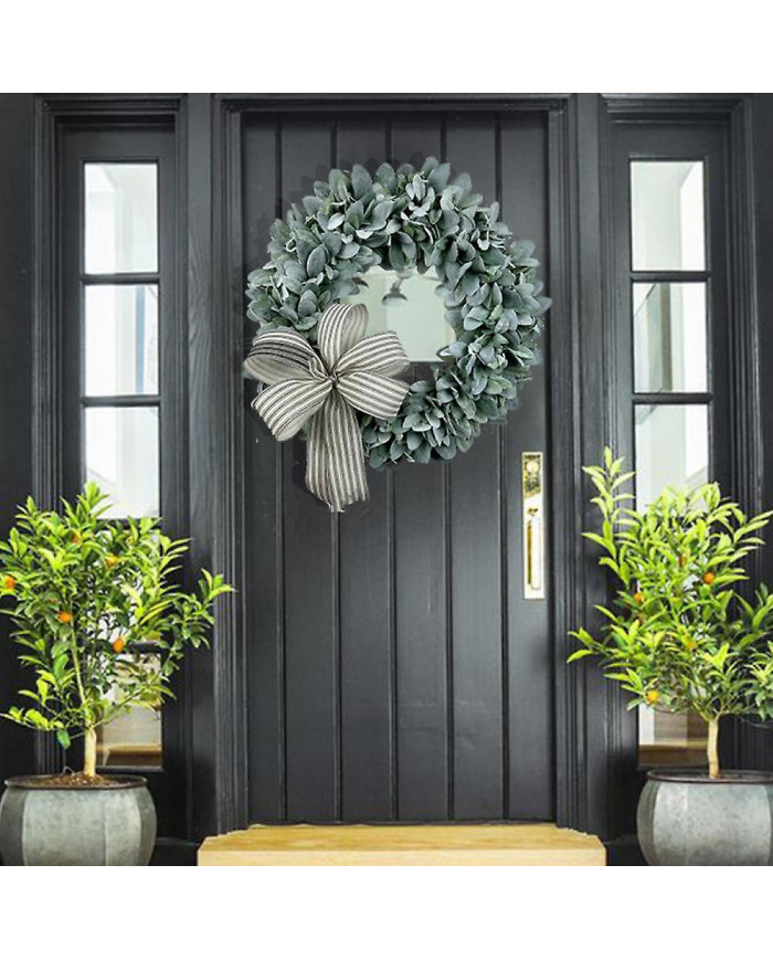 Couronne artificielle 16 pouces Pastoral Dead Branch Rattan Circle Intérieur Extérieur Fenêtre Cheminée Décoration