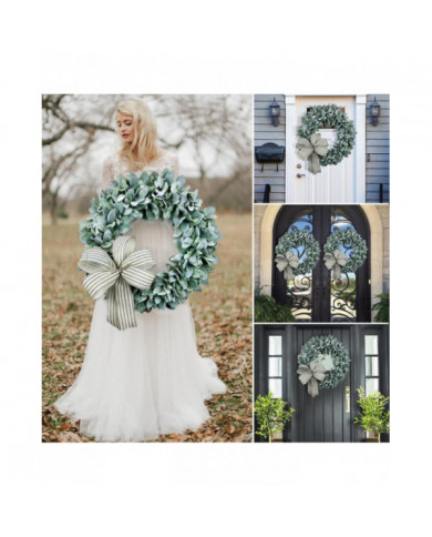 Couronne artificielle 16 pouces Pastoral Dead Branch Rattan Circle Intérieur Extérieur Fenêtre Cheminée Décoration